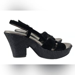 Aquatalia platform sandals, black, size 6
